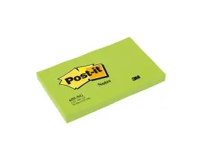 BLOC-NOTES POST-IT 655 76X127MM 100F                 REPOSITIONNABLES COLORIS VERT FLUO