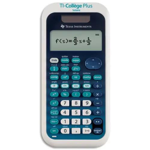 CALCULATRICE TEXAS INSTRUMENTS SCIENTIFIQUE TI-COLLÈGE PLUS TOUCHES MENUS FONCTIONS FRANÇAIS ÉCRAN 2 LIGNES