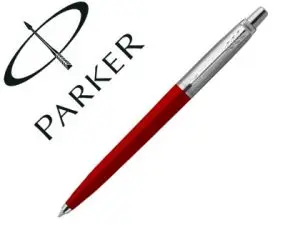 STYLO-BILLE PARKER JOTTER RETRACTABLE POINTE MOYENNE    FINITION ROUGE BRILLANTE AVEC 1 RECHARGE QUINKFLOW ENCRE