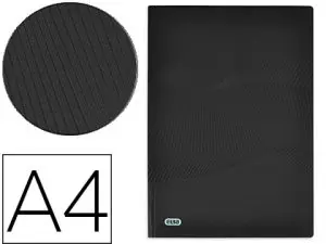 PROTEGE-DOCUMENTS ELBA OSMOSE POLYPROPYLENE OPAQUE A4 20 POCHETTES 40 VUES DECOUPE COIN COLORIS NOIR