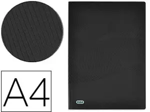 PROTEGE-DOCUMENTS ELBA OSMOSE POLYPROPYLENE OPAQUE A4 40 POCHETTES 80 VUES DECOUPE COIN COLORIS NOIR