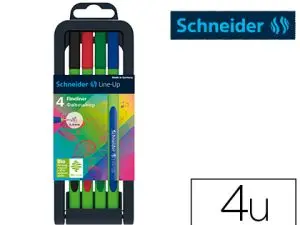 FEUTRE SCHNEIDER FINELINER LINE-UP TRAIT 0,4MM           ERGONOMIQUE CAP-OFF NE SECHE  PAS ETUI CHEVALET 4 COLORIS