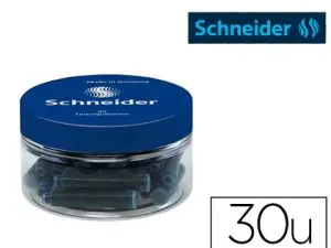 CARTOUCHE ENCRE SCHNEIDER STANDARD BLEUE ROYALE EFFACABLE POT 30 PIECES