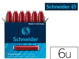 CARTOUCHE ENCRE SCHNEIDER ROUGE BOITE 6 PIECES