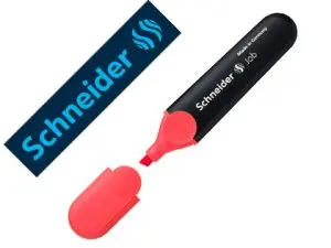 SURLIGNEUR SCHNEIDER JOB POINTE BISEAUTEE RECHARGEABLE AVEC MAXX 660 REFILL STATION  RESISTE EVAPORATION ROUGE