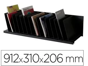 TRIEUR INCLINE PAPERFLOW 16 CASES FIXES POLYSTYRENE LARGEUR CASE 45MM 912X310X206MM COLORIS NOIR