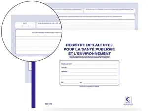REGISTRE ELVE DES ALERTES SANTE PUBLIQUE ET ENVIRONNEMENT 210X297MM 48 PAGES