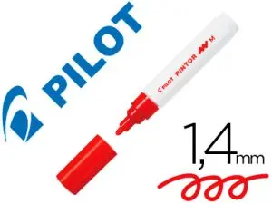 MARQUEUR PILOT PINTOR PEINTURE BASE D'EAU ULTRA-COUVRANTE TOUTES SURFACES POINTE MOYENNE COLORIS ROUGE
