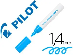 MARQUEUR PILOT PINTOR PEINTURE BASE D'EAU ULTRA-COUVRANTE MULTI SURFACE POINTE MOYENNE RÉSISTANTE COLORIS BLEU CLAIR