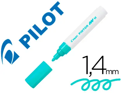 MARQUEUR PILOT PINTOR PEINTURE BASE D'EAU ULTRA-COUVRANTE MULTI SURFACE POINTE MOYENNE RÉSISTANTE COLORIS VERT PASTEL