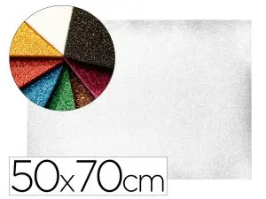 PLAQUE MOUSSE LIDERPAPEL PAILLETÉE 50X70CM 60G/M2 ÉPAISSEUR 2MM UNICOLORE BLANC