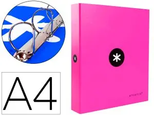 CLASSEUR ANTARTIK 4 ANNEAUX END 40MM A4+ CARTON REMBORDÉ    COLORIS ROSE