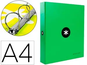 CLASSEUR ANTARTIK 4 ANNEAUX END 40MM A4+ CARTON REMBORDÉ    COLORIS VERT