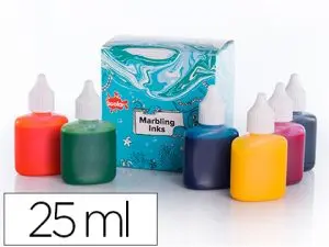 PEINTURE MARBLING OZ INTERNATIONAL BASE D'HUILE ENCRE DISTILLÉE EAU MARBRURE RÉSISTANTE KIT 6 COULEURS CLASSIQUES 25ML