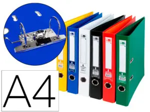 CLASSEUR LEVIER LIDERPAPEL A4 DOCUMENTA CARTON REMBORDÉ 1,9MM DOS 52MM RADO MÉTALLIQUE COLORIS ASSORTIS CLASSIQUES