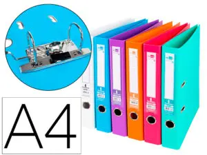 CLASSEUR LEVIER LIDERPAPEL A4 DOCUMENTA CARTON REMBORDÉ 1,9MM DOS 52MM RADO MÉTALLIQUE COLORIS ASSORTIS TRENDING