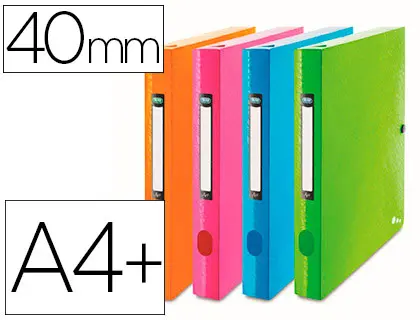 BOÎTE CLASSEMENT ELBA ART POP POLYPROPYLÈNE OPAQUE 240X320MM DOS 40MM COLORIS ASSORTIS