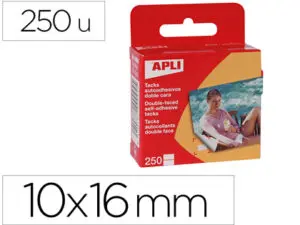 PASTILLES APLI DOUBLE FACE ADHESIVES DIM. 10X16MM - 250U