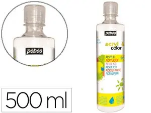 GOUACHE ACRYLIQUE PEBEO ACRYCOLOR INDELEBILE COUVRANTE BRILLANTE MISCIBLE TOUT SUPPORT BLANC FLACON 500ML