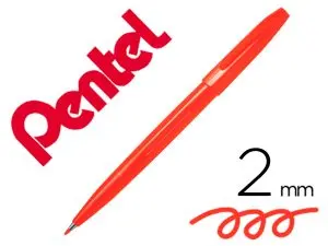 FEUTRE PENTEL SIGN S520 ECRITURE DOUCE AQUARELLABLE POINTE MOYENNE 2MM BAGUEE LONGUE DUREE ENCRE ORANGE