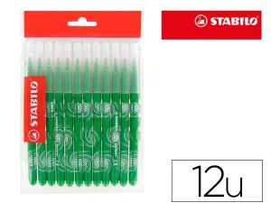 FEUTRE COLORIAGE STABILO POWER RECHARGE COFFRET SCHOOLPACK  POINTE MOYENNE BLOQUÉE COLORIS VERT POCHETTE DE 12UN