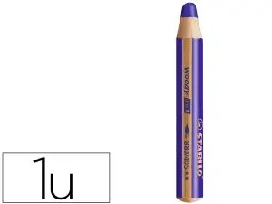 CRAYON COULEUR STABILO WOODY 3IN1 BOIS PEFC MULTI-USAGE    TOUTE SURFACE ARDOISE TABLEAU TOUT TYPE COLORIS BLEU OUTREM