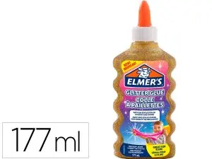 COLLE LIQUIDE PAILLETEE ELMERS LAVABLE ADAPTE AUX ENFANTS POUR FABRICATION SLIME - FLACON 177ML COLORIS OR