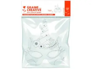 MASQUE GRAINE CREATIVE CARTON A COLORIER LICORNE AVEC       ELASTIQUE SACHET 6 UNITES