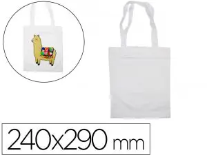 PETIT SAC SHOPPING SODERTEX EN COTON 100GRM2 240X290MM 12 PCS COLORIS BLANC
