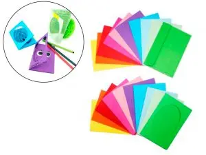 CARTES CARTON SODERTEX 230GM2 297X148MM 3 VOLETS + ENVELOPPES PAPIER 70GM2 100X150MM 10 COLORIS ASSORTIS