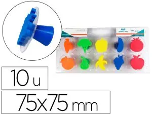 TAMPONS SODERTEX MON POTAGER EN MOUSSE DOUBLE DENSITE AVEC POIGNEE 75X75MM 10 PCS COLORIS ASSORTIS