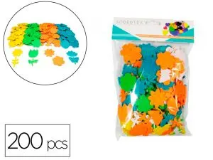 STICKERS PRINTEMPS SODERTEX EN MOUSSE EVA PAILLETEE 2MM   200 PCS 4 COLORIS ASSORTIS