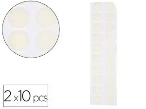 PASTILLES SCRATCHS SODERTEX ADHÉSIVES DIAMÈTRE 20MM POCHETTE DE 2 X 10 PIÈCES MALES FEMELLES