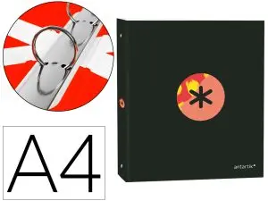 CLASSEUR ANTARTIK TRENDING TOPIC 2020 4 ANNEAUX RONDS 25MM FEUILLET MOBILE A4 5X5MM COLORIS NOIR