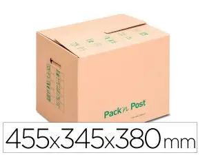CARTON DE DEMENAGEMENT GPV PACK'NPOST COMPACT MARRON 455X345X380MM POIGNEE RENFORCEE RESISTE JUSQU'A 25KG
