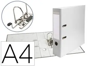 CLASSEUR À LEVIER EXACOMPTA A4 POLYPROPYLÈNE DOS 80MM COLORIS BLANC