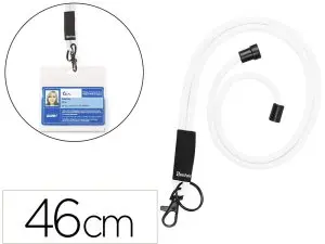CORDON RD PORTE-BADGE 46CM P10 COLORIS BLANC