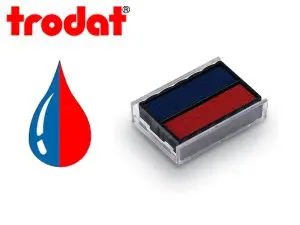 CASSETTE ENCRAGE BICOLORE TRODAT 6/4850/2 POUR TAMPON ENCREUR 4850 L1 COLORIS BLEU/ROUGE