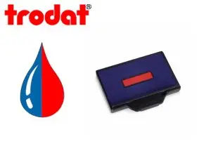 CASSETTE ENCRAGE BICOLORE TRODAT 6/58/2 POUR TAMPON ENCREUR 5480 COLORIS BLEU/ROUGE
