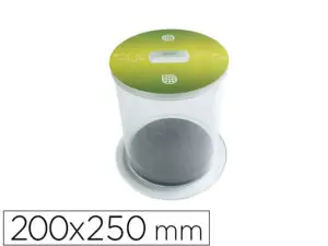 COLLECTEUR DE PILES USAGEES VISO ACRYLIQUE FOND MOUSSE COUVERCLE AMOVIBLE PARFAITE STABILITE DIAMETRE 20CM HAUTEUR 25CM