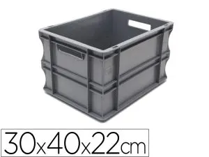 BAC MANUTENTION VISO POLYPROPYLENE TRES RIGIDE PAROIS RENFORCEES EMPILABLE 20L CHARGE 18KG 30X40X22CM GRIS