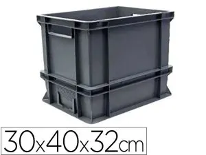 BAC MANUTENTION VISO POLYPROPYLENE TRES RIGIDE PAROIS RENFORCEES EMPILABLE 25L CHARGE 20KG 30X40X32CM GRIS