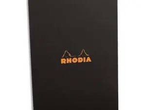 BLOC RHODIA CLASSIC BLACK A4 21X29.7CM COUVERTURE CARTE ENDUITE RELIURE INTÉGRALE 80F 80G 5X5MM MICROPERFORÉ