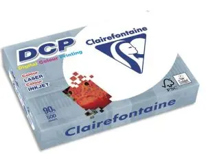PAPIER CLAIREFONTAINE MULTIFONCTION LASER COULEUR DCP A4 90G/M2 BLANC SATINÉ PARFAITE OPACITÉ 500 FEUILLES