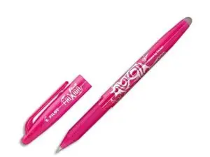 ROLLER PILOT FRIXION BALL ÉCRITURE MOYENNE 0.5MM ENCRE EFFAÇABLE GRIP PRÉHENSION RECHARGEABLE GOMME SERTIE COLORIS ROSE