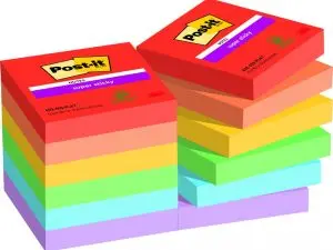 POST-IT STICKY 47X47 PLAYFULP/NOTE REPOSITIONNABLE - POST-IT - SUPER STICKY BLOC PLAYFUL 47X47MM - LOT DE 12