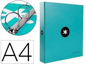 CLASSEUR ANTARTIK 4 ANNEAUX END 40MM A4+ CARTON REMBORDE COLORIS MENTHE