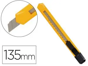 CUTTER XD-04 Q-CONNECT LAME RETRACTABLE INTERCHANGEABLE EN ACIER 9MM PREDECOUPEE FREIN DE SECURITE CURSEUR AUTOBLOQUANT