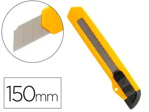 CUTTER XD-11 Q-CONNECT LAME RETRACTABLE INTERCHANGEABLE ACIER 18MM PRECOUPEE FREIN SECURITE COL. ALEATOIRE JAUNE/ORANGE
