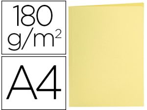 SOUS-CHEMISE LIDERPAPEL PAPIER CARTONNE 180G/M2       310X230MM DOCUMENT A4 COLORIS JAUNE PASTEL